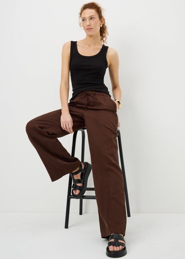 Black Ribbed Scoop Vest Top