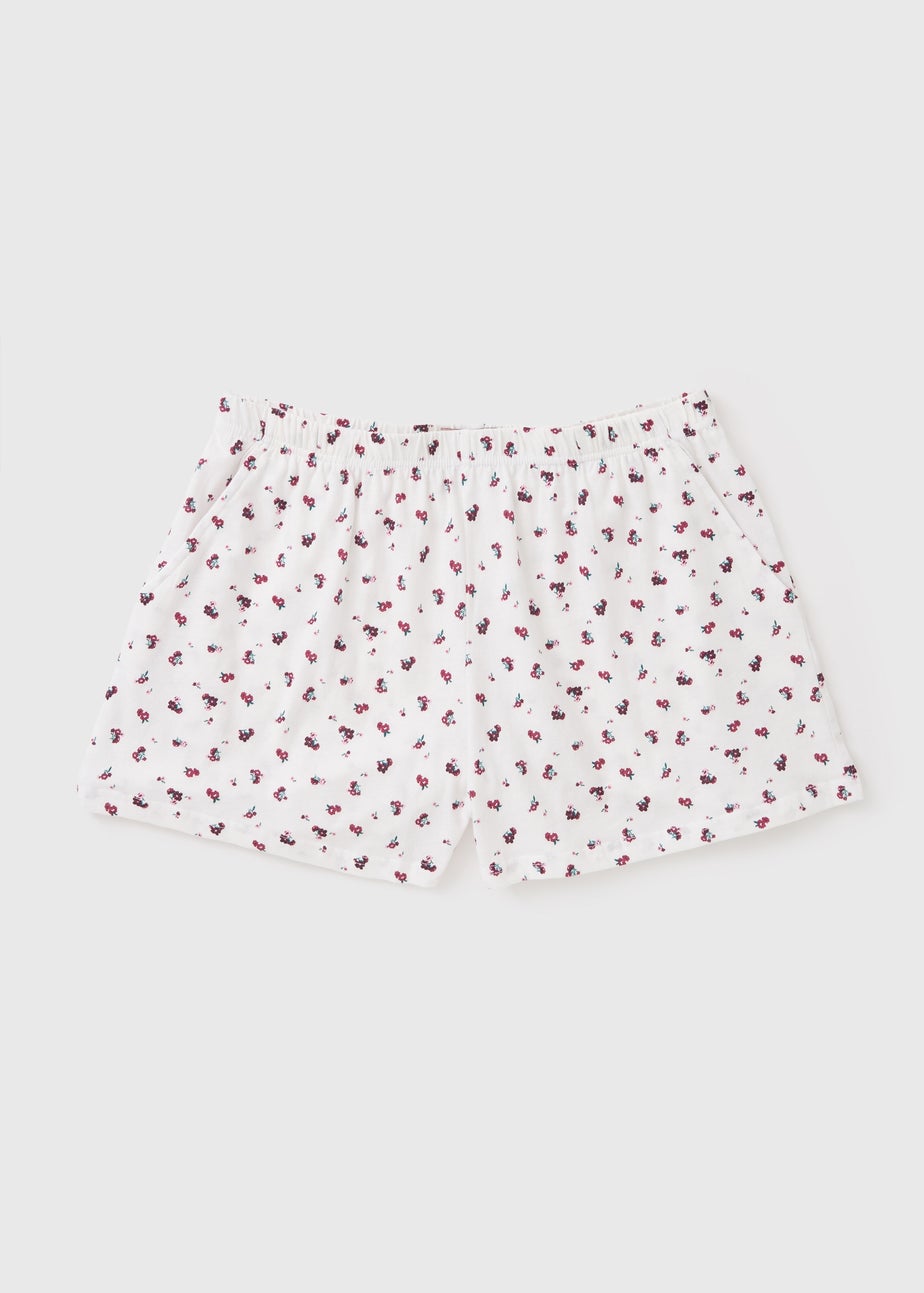 Cream Ditsy Floral Pyjama Shorts