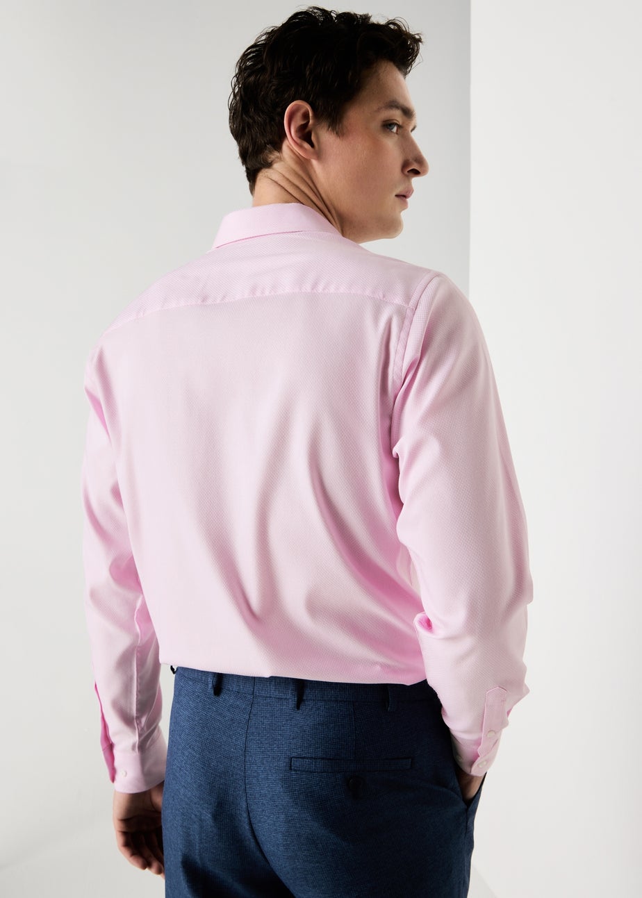 Taylor & Wright Pink Textured Regular Fit Shirt