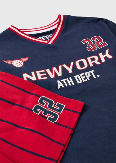 Boys Navy New York Pyjama Set (7-13yrs)