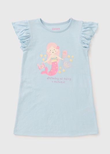 Girls Blue Mermaid Nightie (1-7yrs)