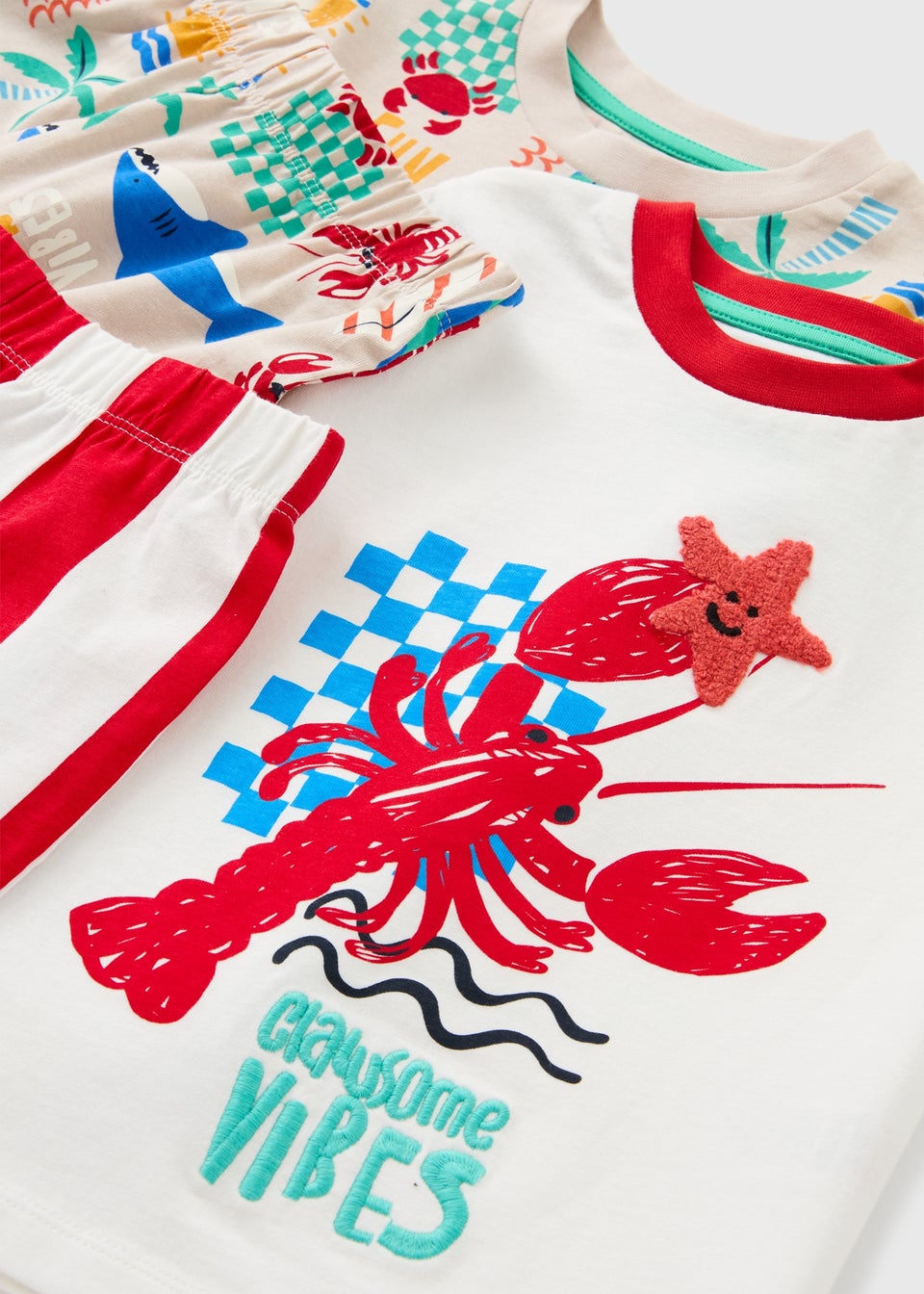 2 Pack Kids Lobster Short Pyjama Set (1-7yrs)