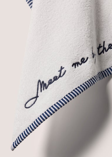 Navy St Ives Embroidered Hand Towel