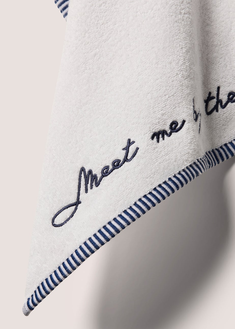 Navy St Ives Embroidered Hand Towel