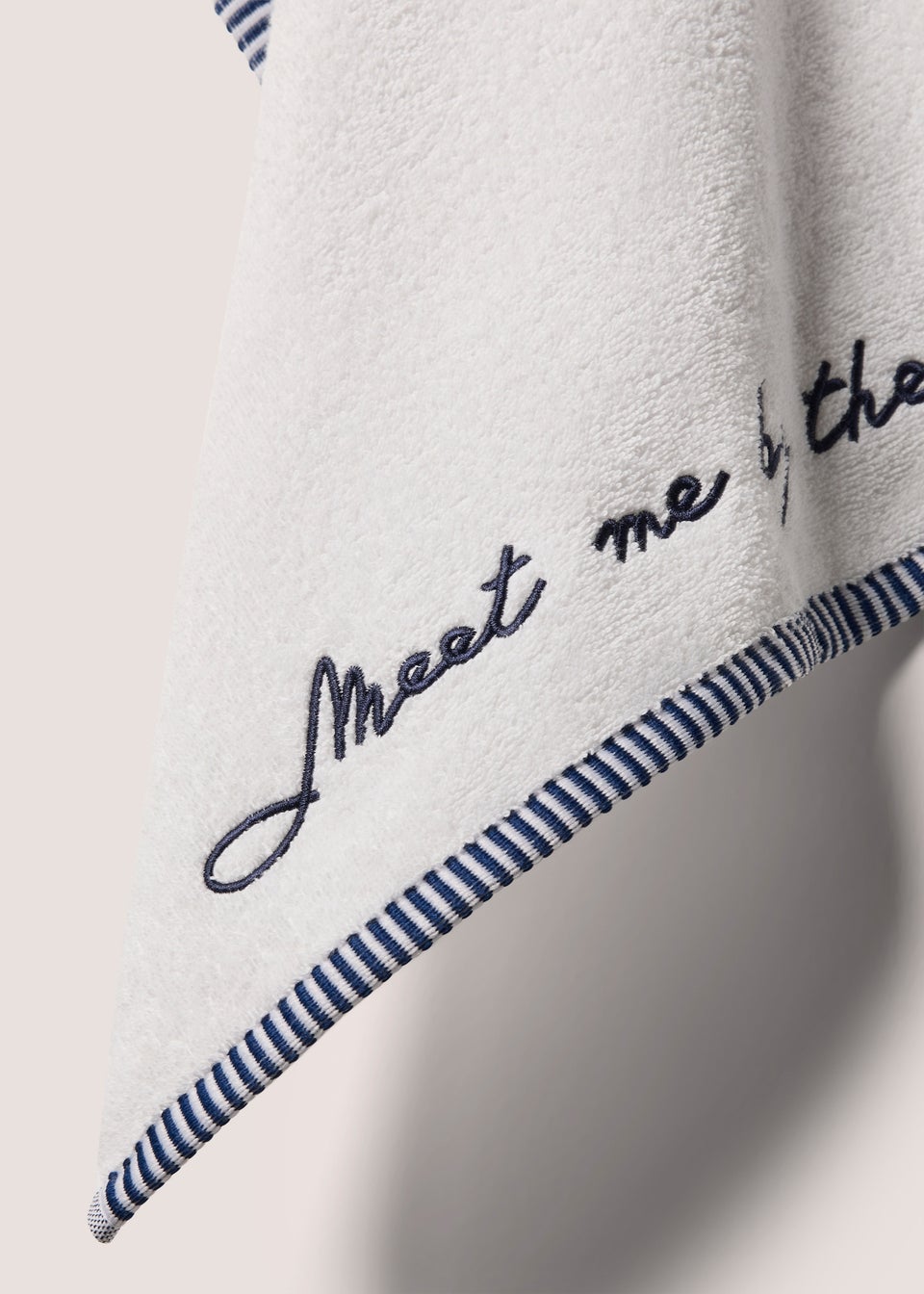 Navy St Ives Embroidered Hand Towel