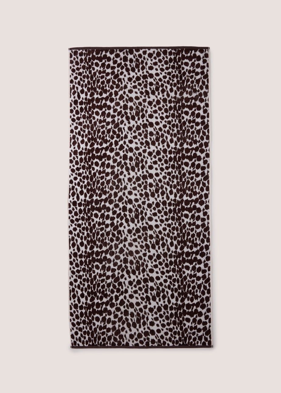 Brown Leopard Jacquard Beach Towel