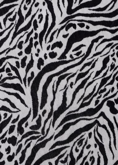 Black Zebra Jacquard Beach Towel
