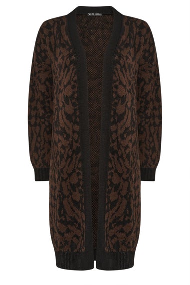 Yours Curve Brown Leopard Print Midi Cardigan