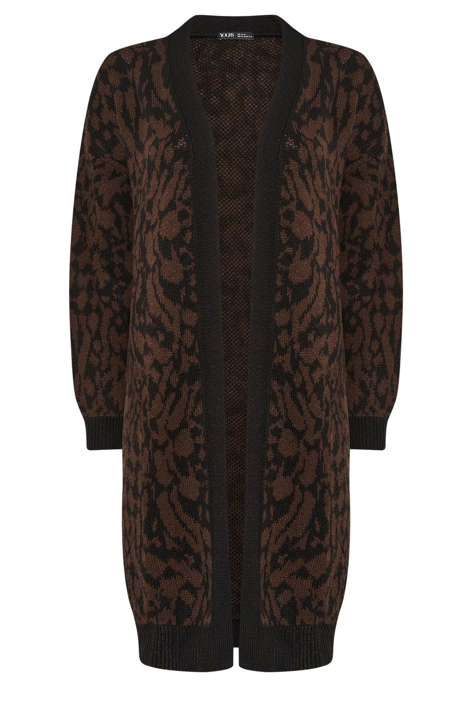 Yours Curve Brown Leopard Print Midi Cardigan