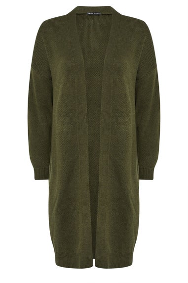 Yours Curve Khaki Green Knitted Midi Cardigan