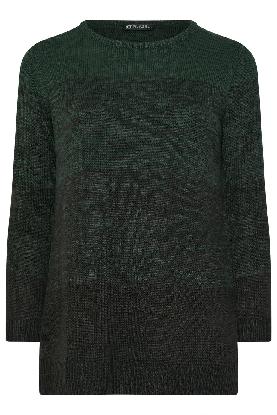 Yours Curve Dark Green Colourblock Jumper