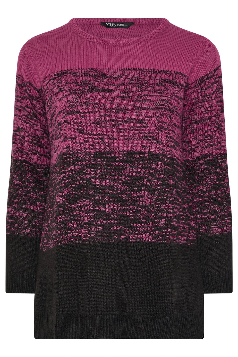 Yours Curve Dark Pink Colourblock Jumper