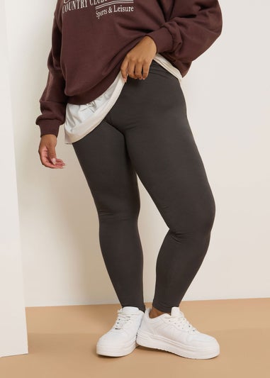 Yours Curve Brown High Waisted Leggings