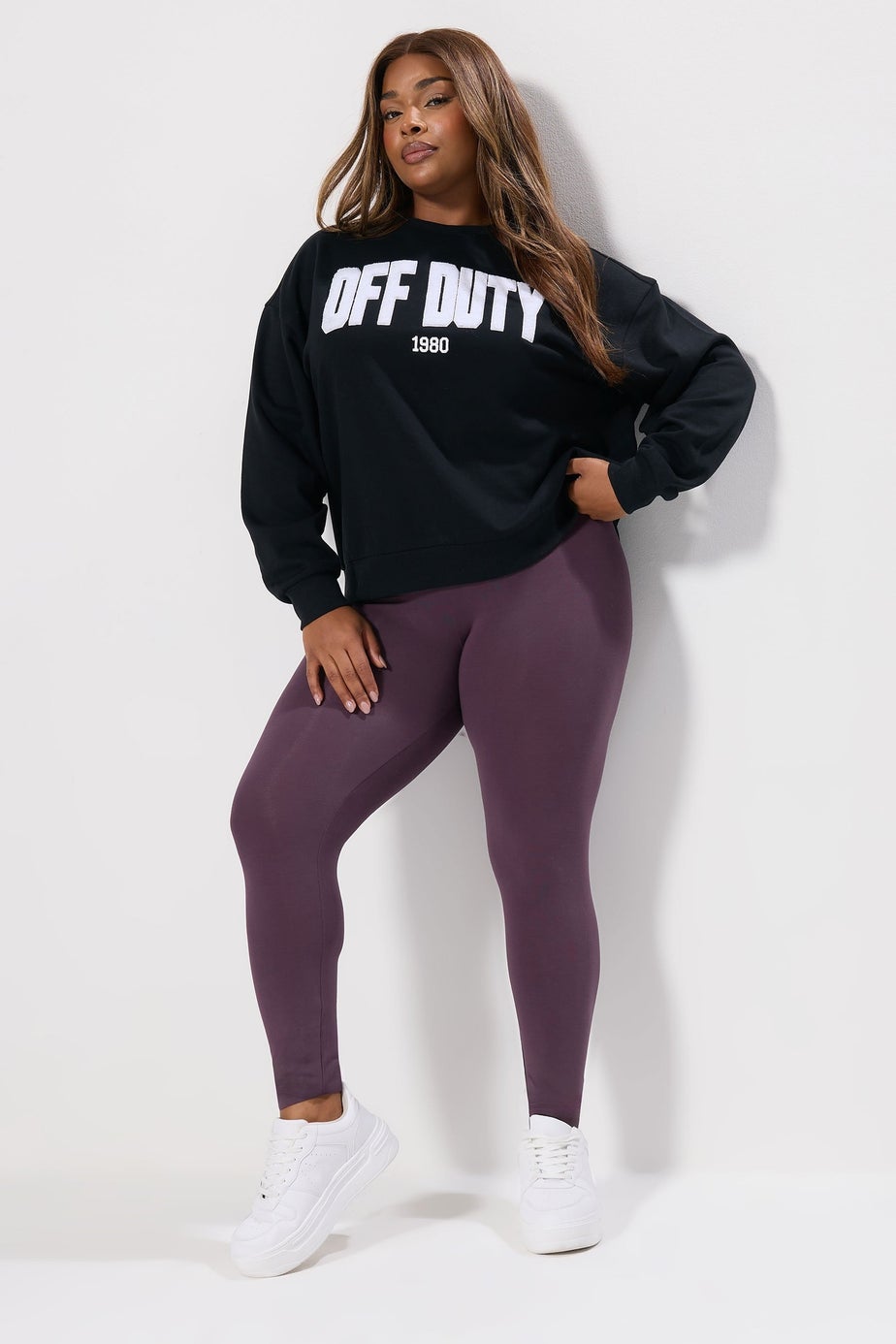 Yours Curve Purple High Waisted Leggings