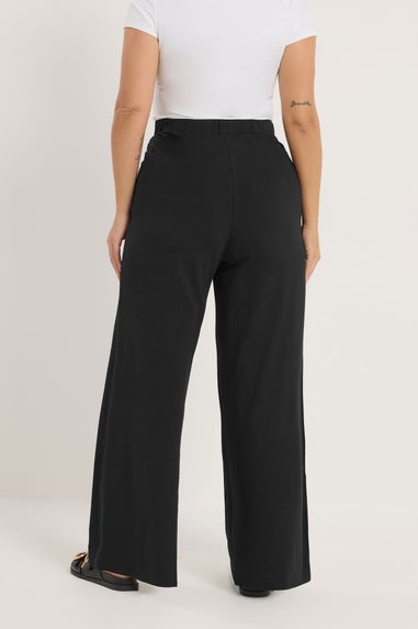 Yours Curve Black Wide Leg Leggings