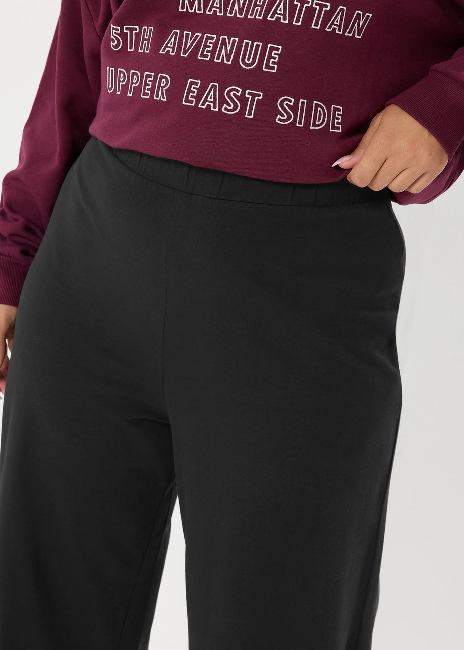 Yours Curve Black Wide Leg Leggings