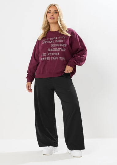 Yours Curve Black Wide Leg Leggings