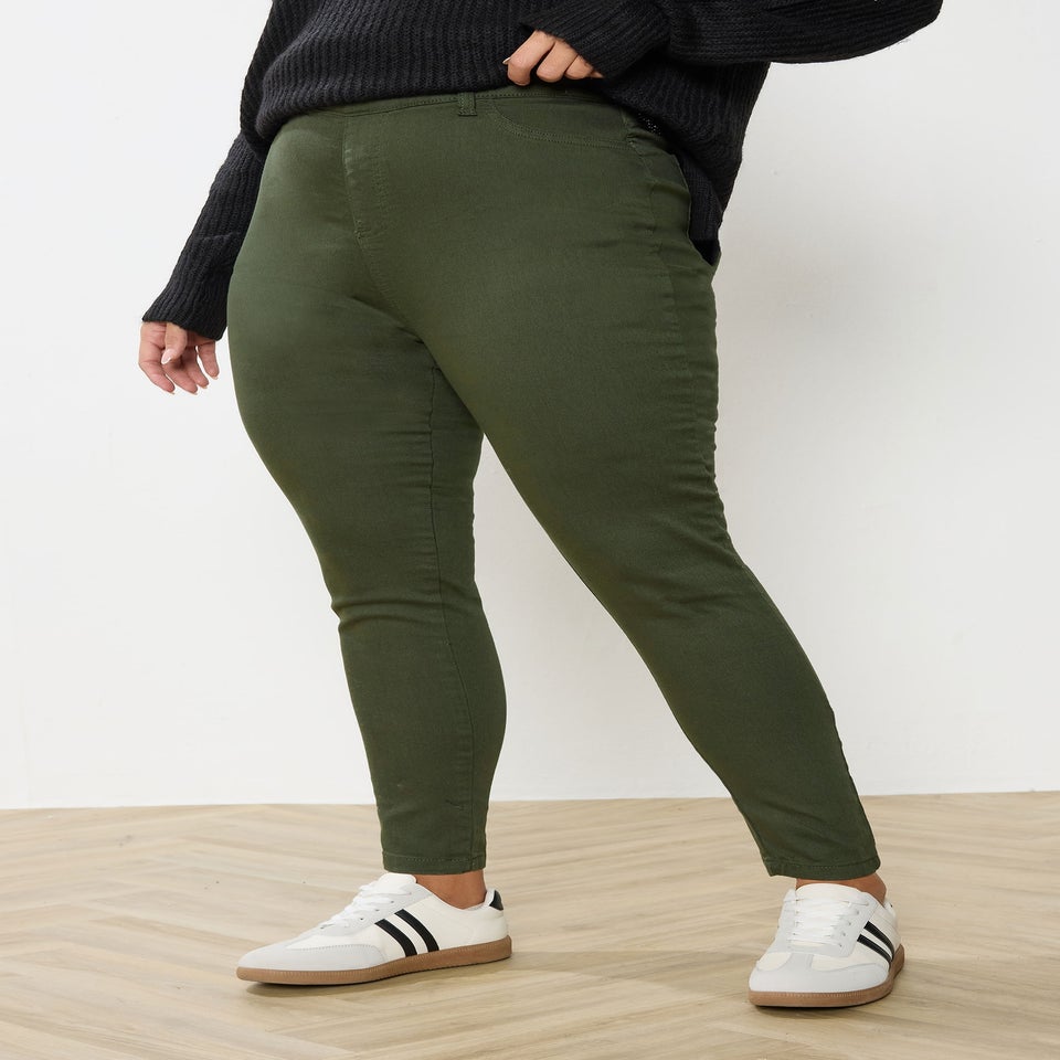 Yours Curve Green GRACE Jeggings