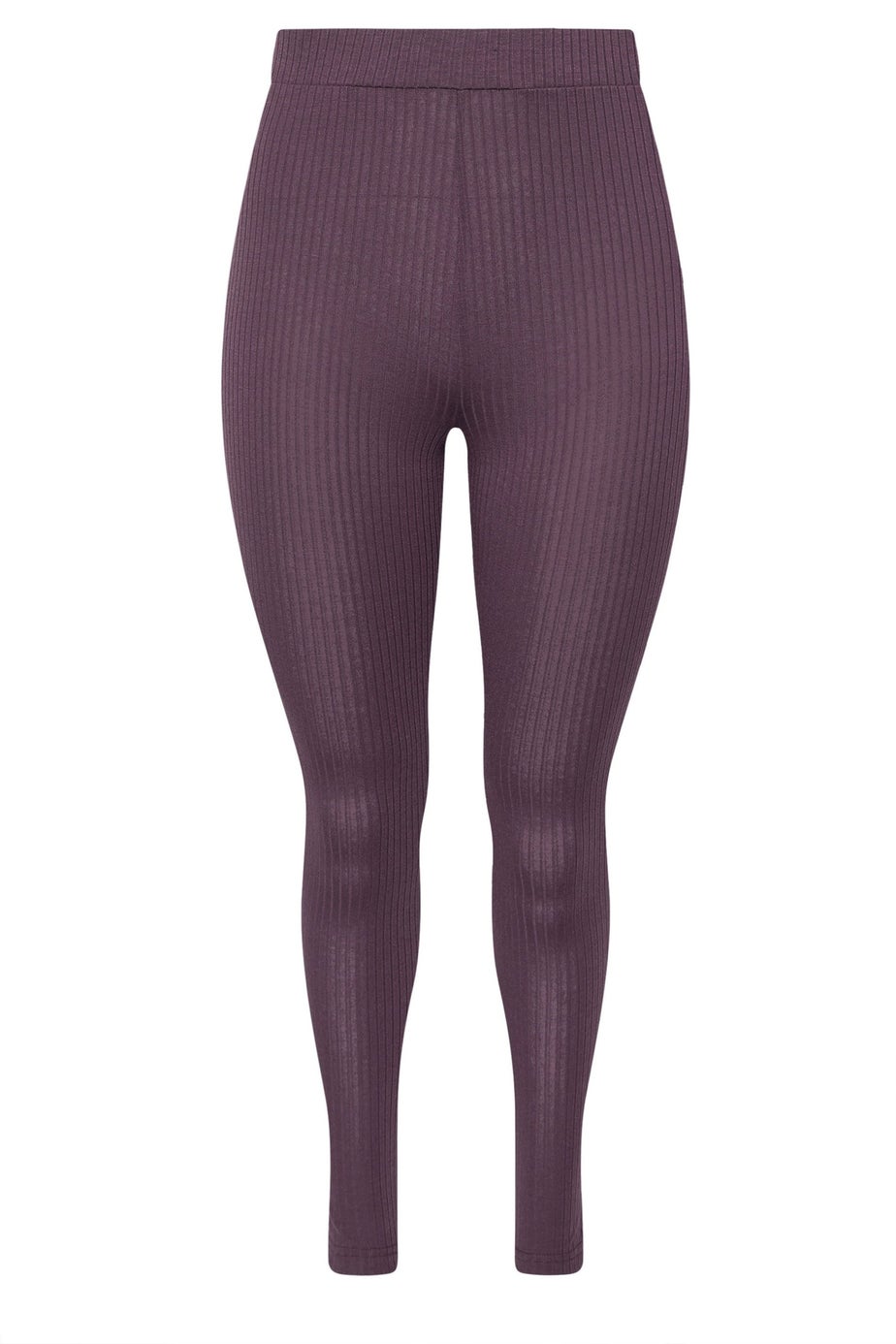 Yours Curve Purple Ribbed Leggings