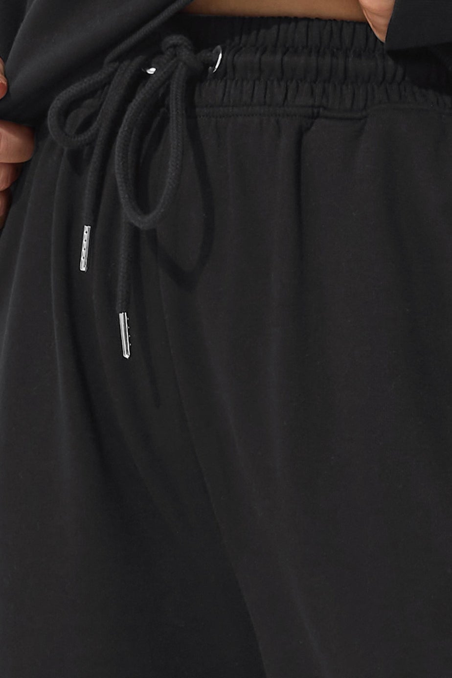 Yours Curve Black Wide Leg Side Stripe Joggers