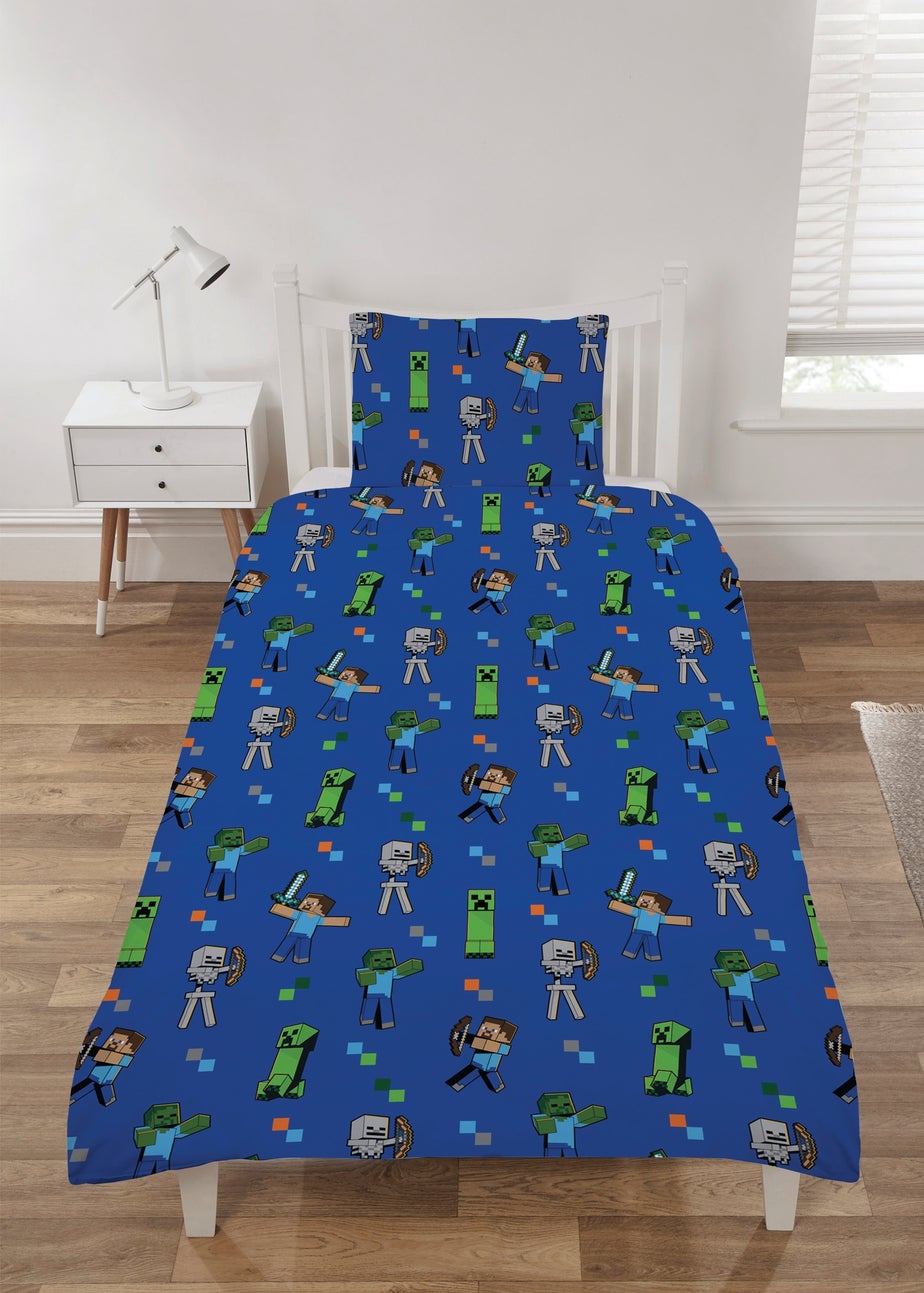 Minecraft Blue & Green Bed Set