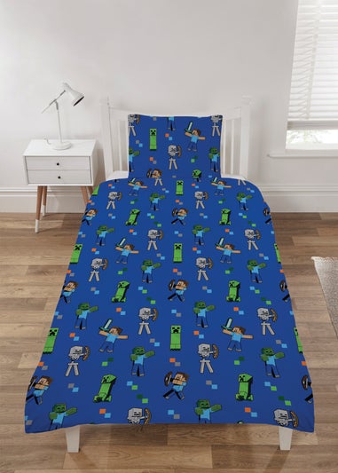 Minecraft Blue & Green Bed Set