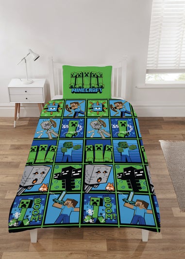 Minecraft Blue & Green Bed Set