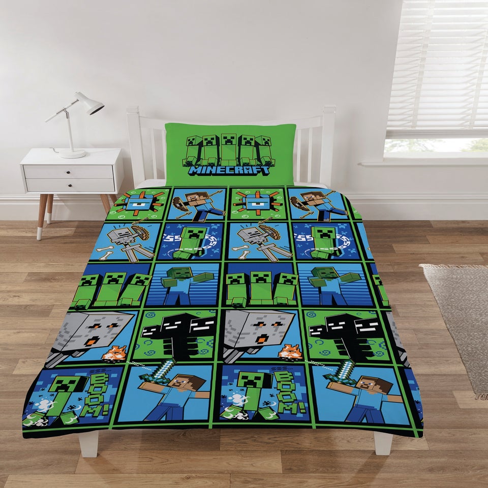 Minecraft Blue & Green Bed Set
