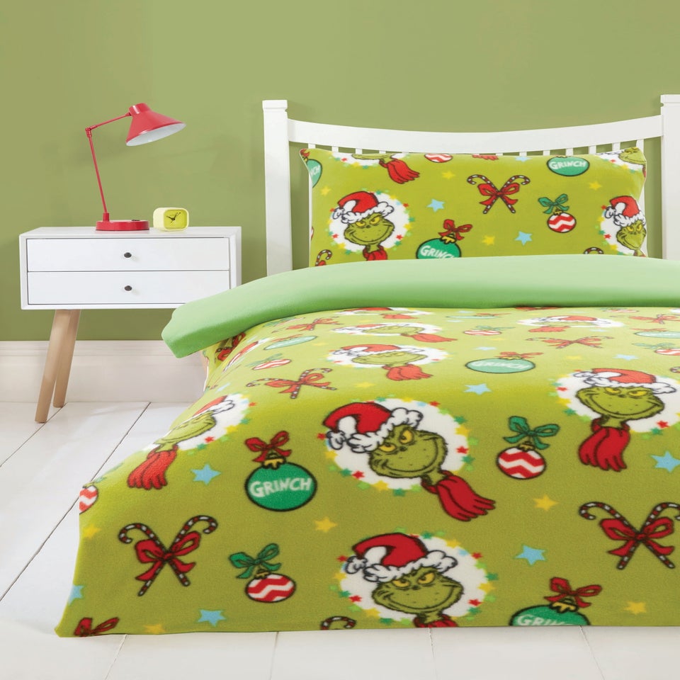The Grinch Fleece Green Bedding