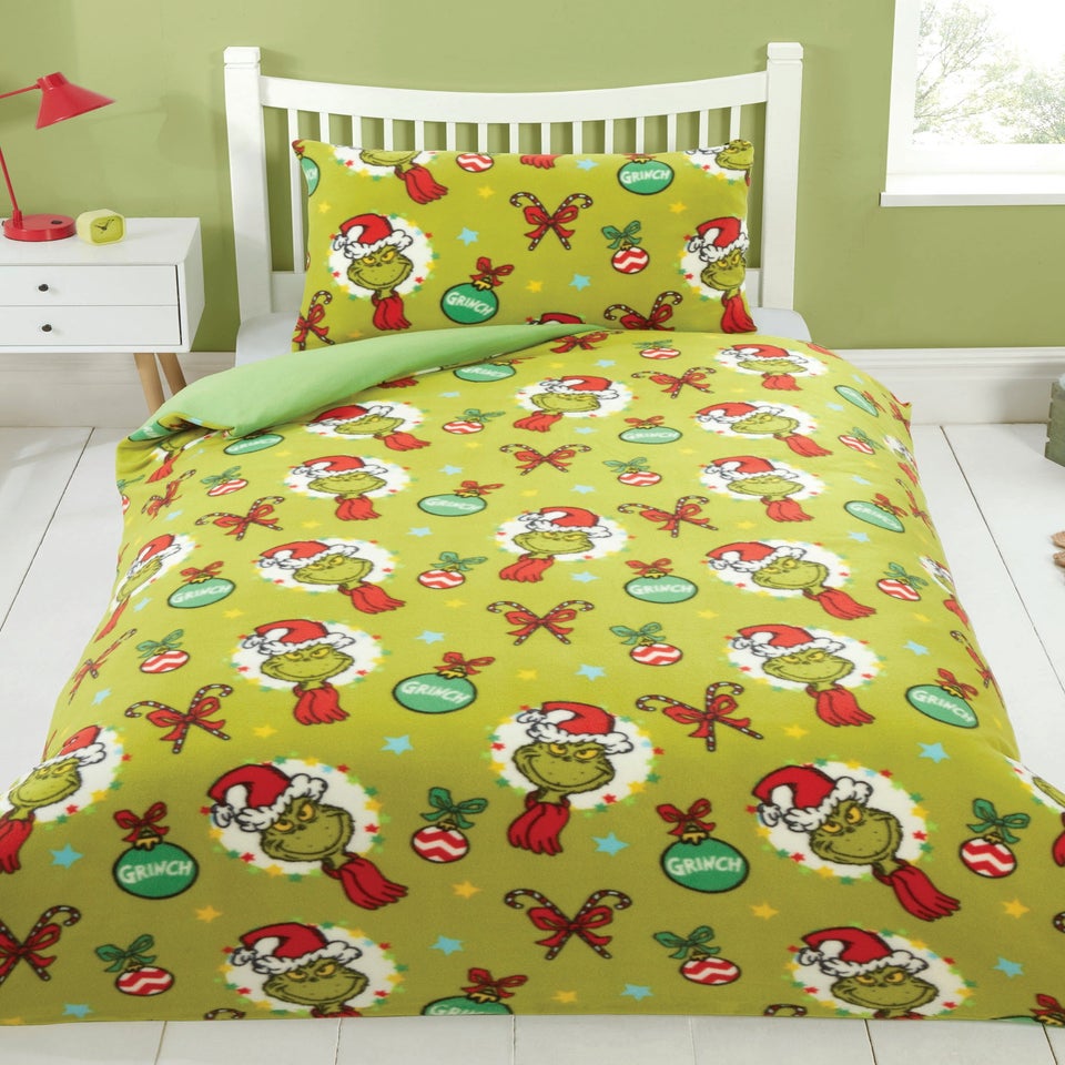 The Grinch Fleece Green Bedding