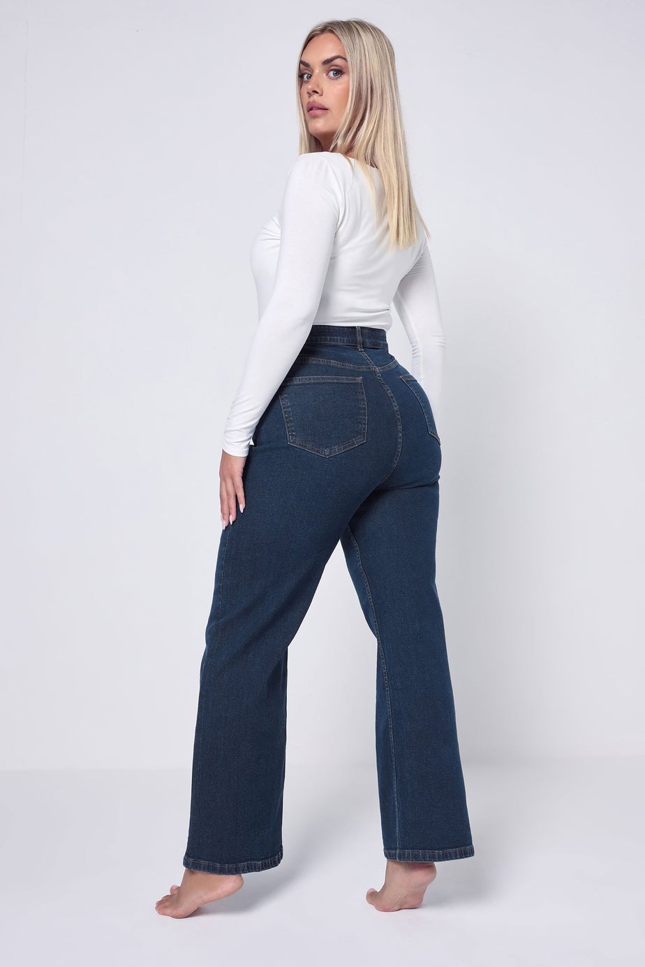 Yours Curve Indigo Blue Wide Leg Jeans