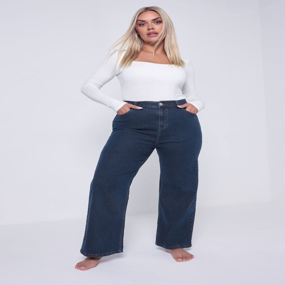 Yours Curve Indigo Blue Wide Leg Jeans