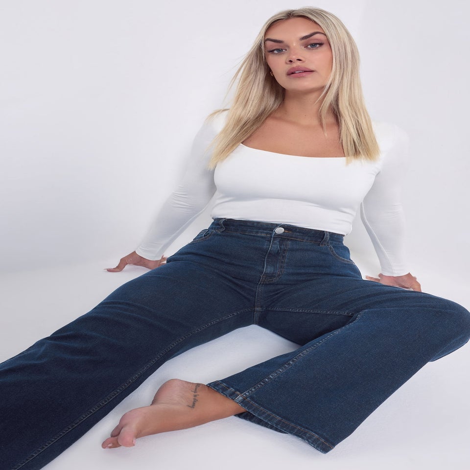 Yours Curve Indigo Blue Wide Leg Jeans