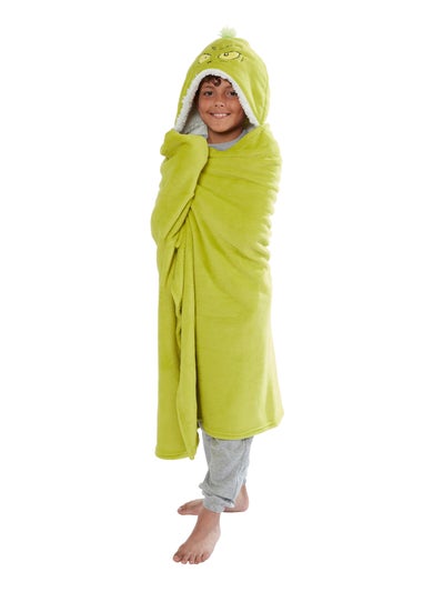 The Grinch Green Hooded Blanket
