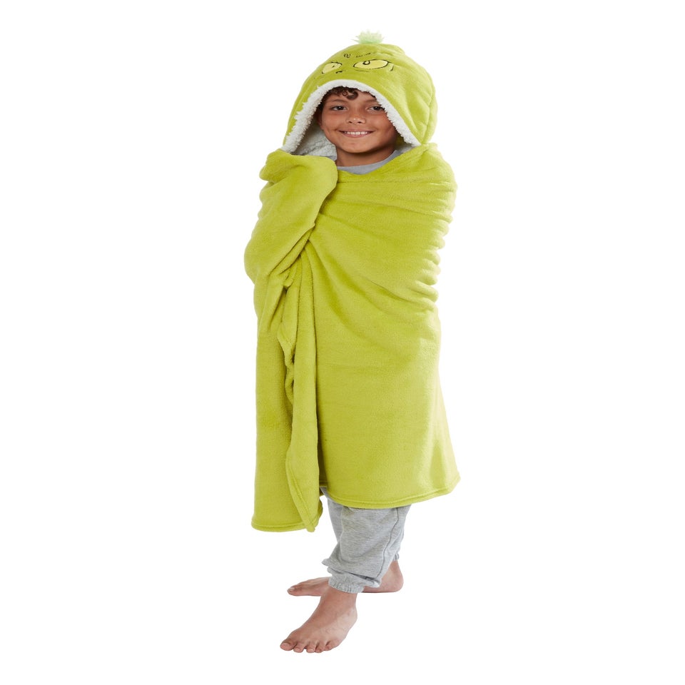 The Grinch Green Hooded Blanket