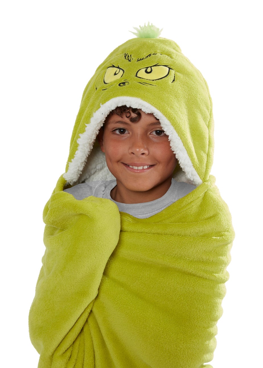 The Grinch Green Hooded Blanket