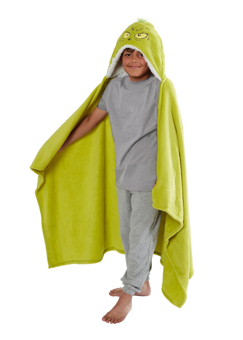 The Grinch Green Hooded Blanket