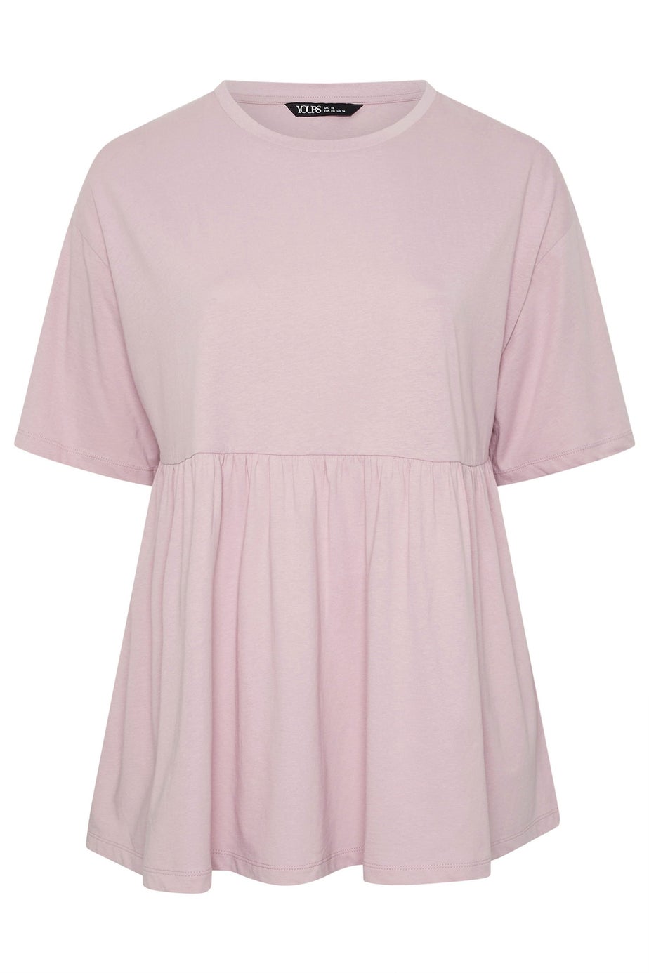 Yours Curve Light Pink Cotton Peplum Top
