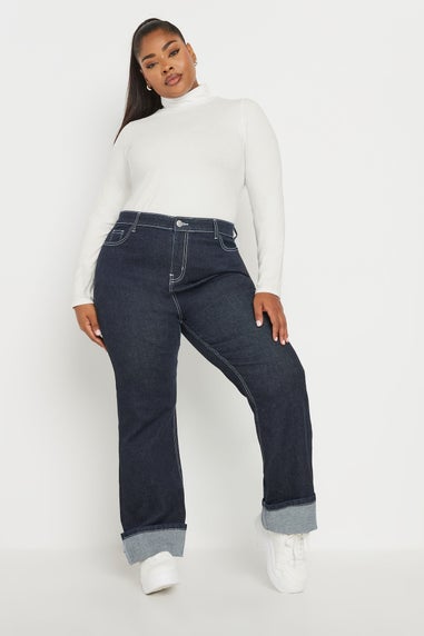 Yours Curve White Long Sleeve Turtle Neck Top