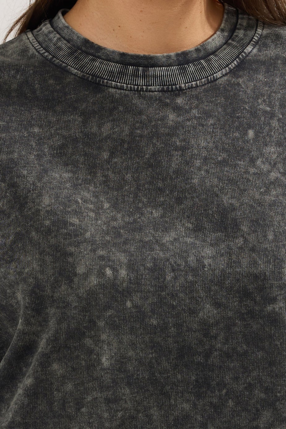 YOURS Grey 2 In 1 Acid Wash Sweatshirt