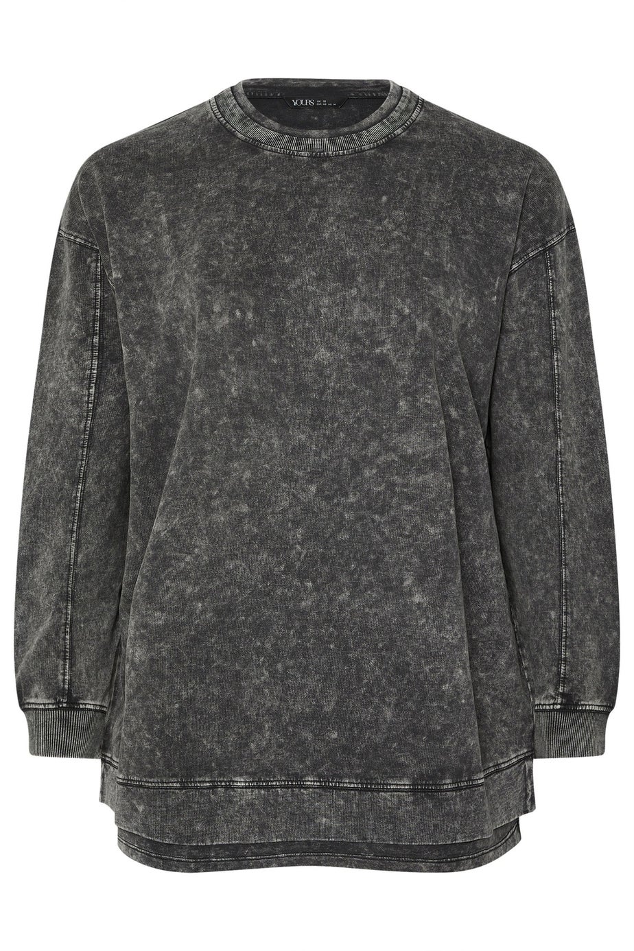 YOURS Grey 2 In 1 Acid Wash Sweatshirt