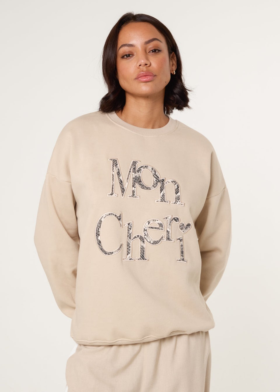 Blue Vanilla Stone Slogan Mon Cheri Snake Sweatshirt