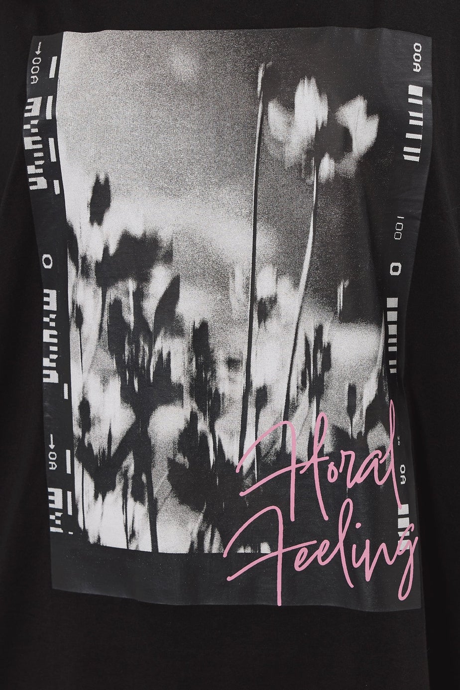 Yours Curve Black 'Floral Feeling' Oversized T-Shirt