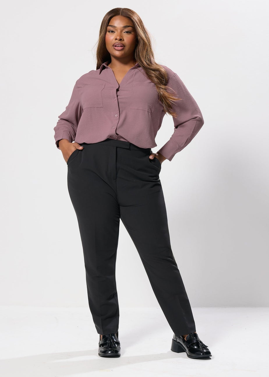 Yours Curve Mauve Purple Crinkle Blouse