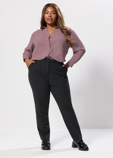 Yours Curve Mauve Purple Crinkle Blouse