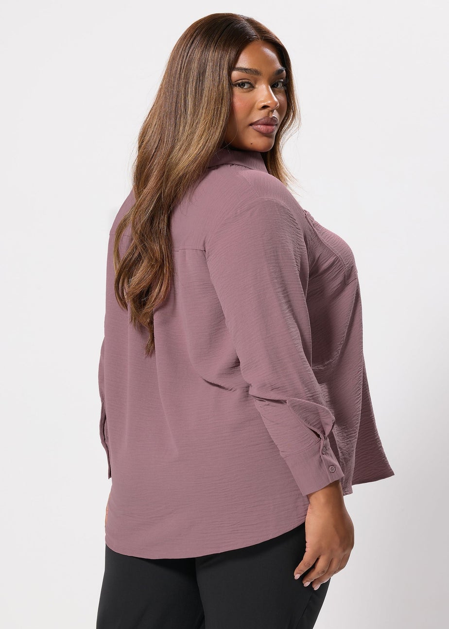 Yours Curve Mauve Purple Crinkle Blouse
