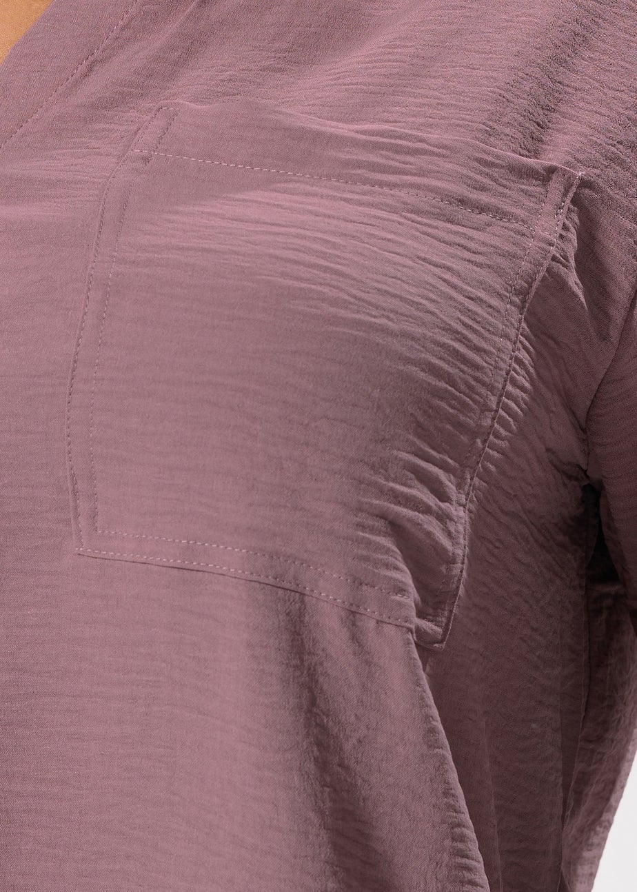 Yours Curve Mauve Purple Crinkle Blouse