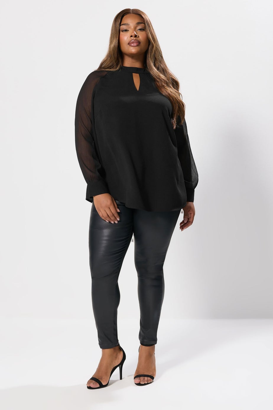 Yours Curve Black Keyhole Blouse