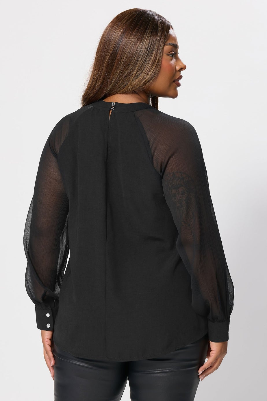 Yours Curve Black Keyhole Blouse