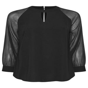 Yours Curve Black Keyhole Blouse